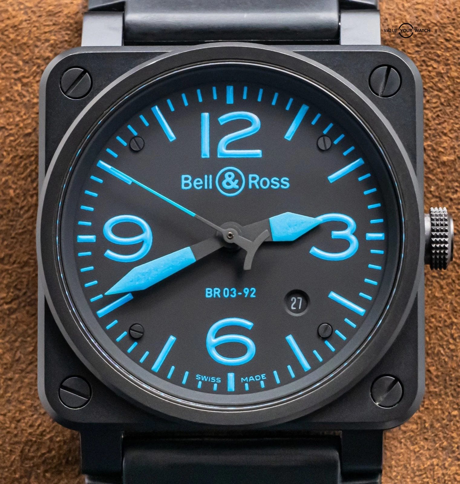 Bell & Ross BR 03-92 Black & Blue Dial 42 mm PVD Steel Automatic Date BR03-92-S - Image 17