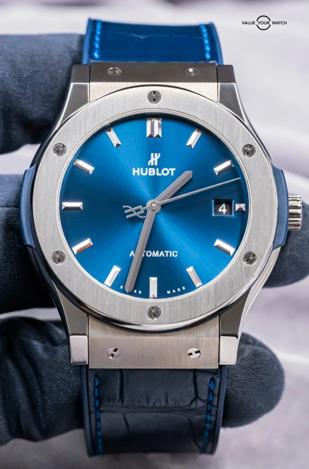 Hublot Classic Fusion Titanium Blue 45mm Alligator Deploy 511.NX.7170.LR - Image 2