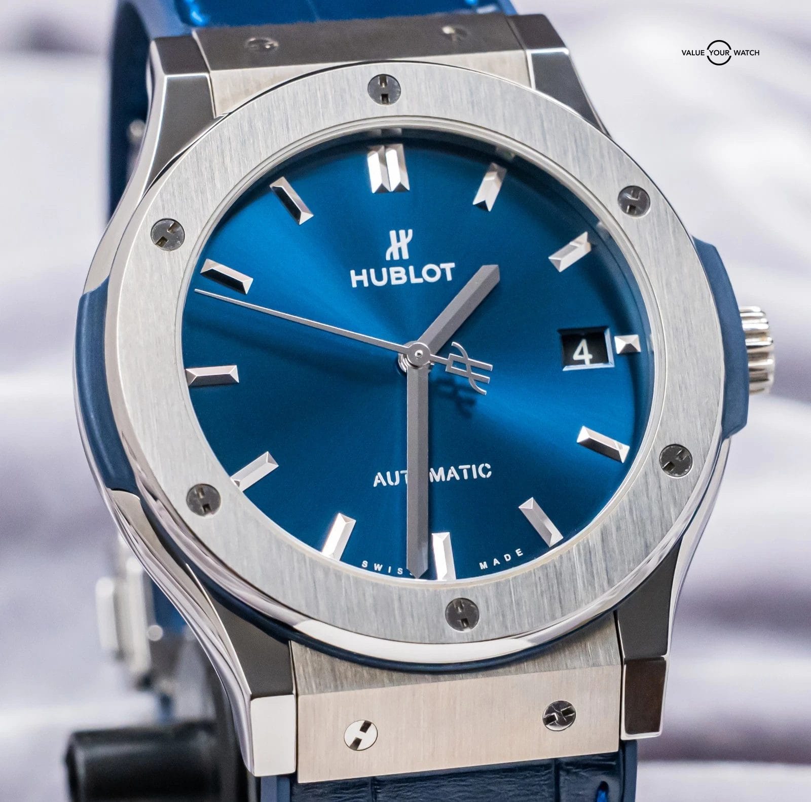 Hublot Classic Fusion Titanium Blue 45mm Alligator Deploy 511.NX.7170.LR - Image 7