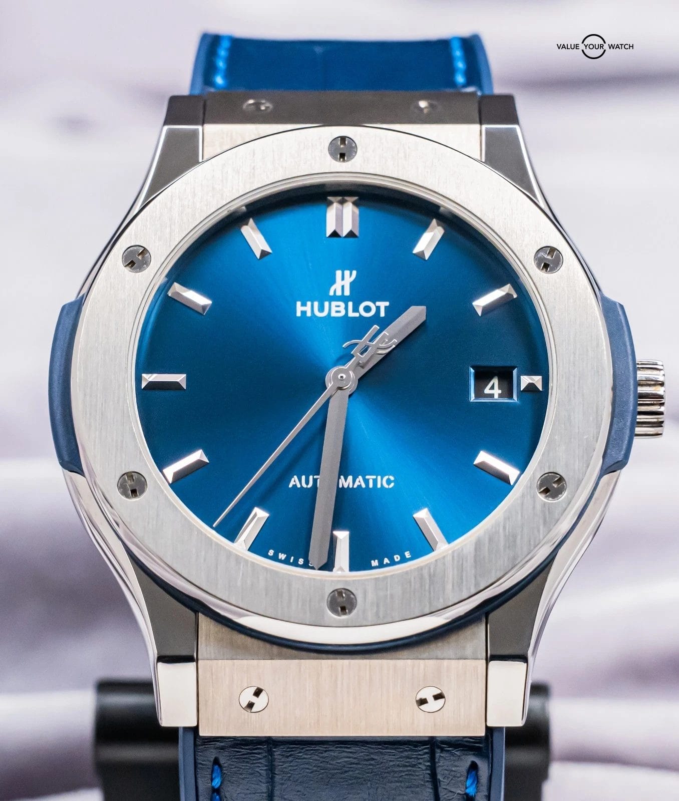 Hublot Classic Fusion Titanium Blue 45mm Alligator Deploy 511.NX.7170.LR - Image 11