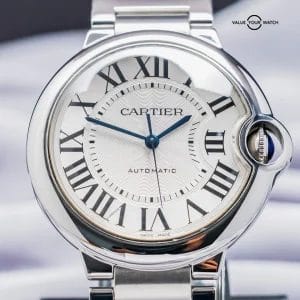 Cartier Ballon Bleu 36 mm Automatic Silver Dial Steel Bracelet Roman W6920046