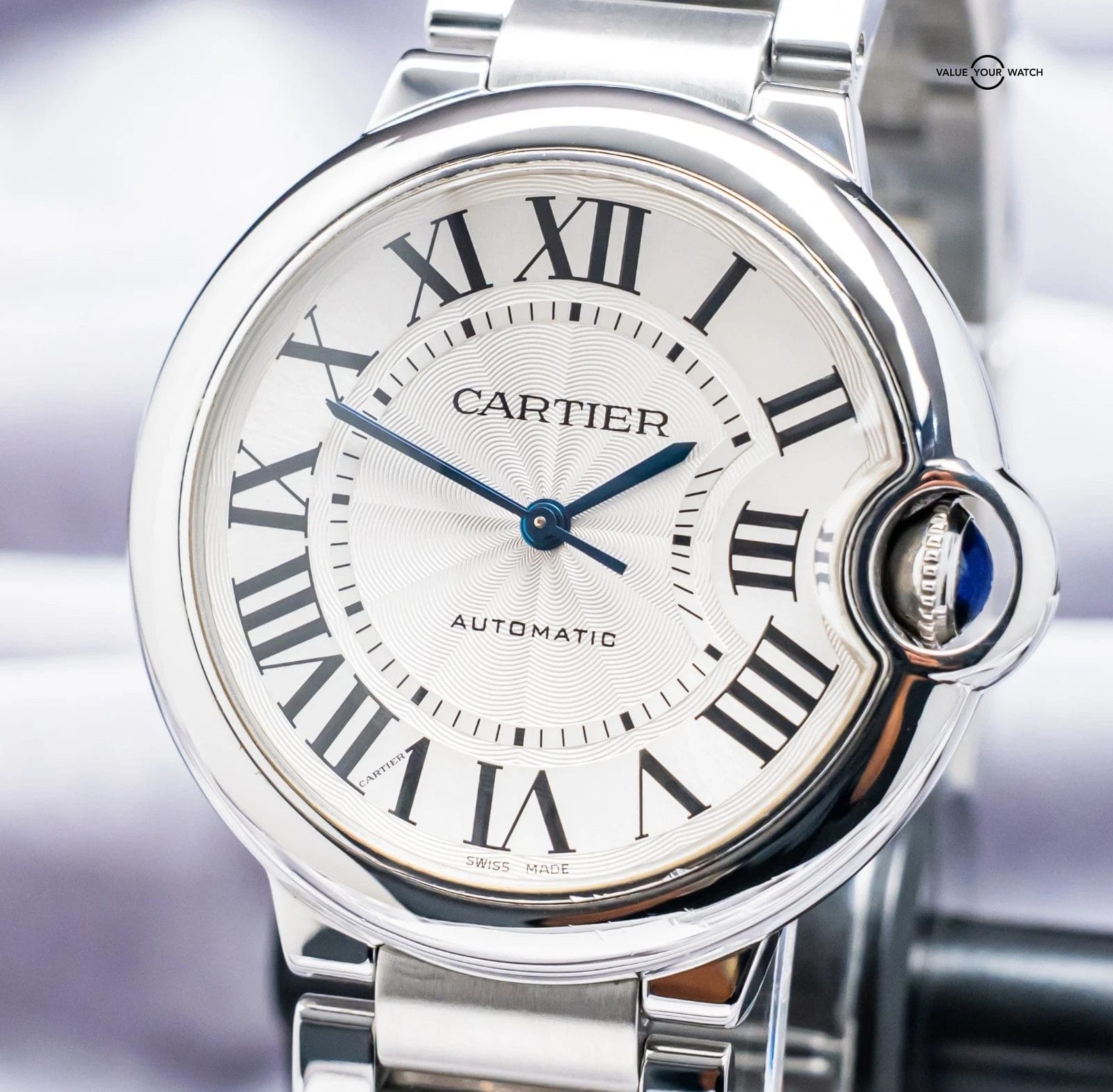 Cartier Ballon Bleu 36 mm Automatic Silver Dial Steel Bracelet Roman W6920046 - Image 14