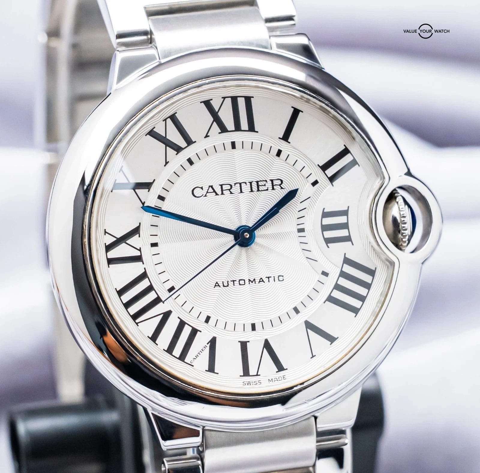 Cartier Ballon Bleu 36 mm Automatic Silver Dial Steel Bracelet Roman W6920046 - Image 15