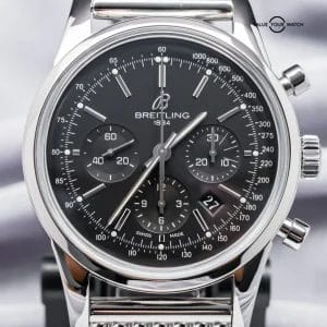 Breitling Transocean Chronograph 43mm B01 Box WARRANTY Mesh Bracelet AB0152