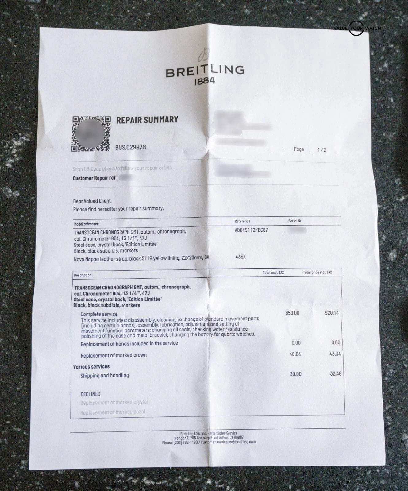 Breitling Transocean Chronograph GMT 43mm Limited $9K MSRP Complete AB0451 - Image 2