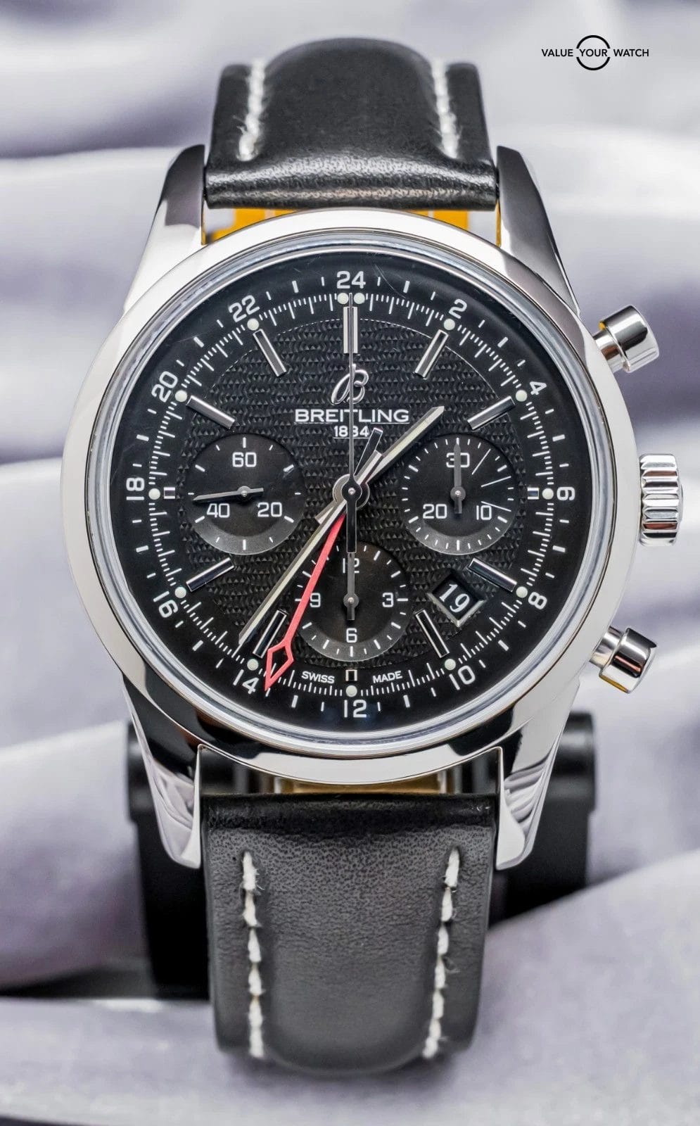Breitling Transocean Chronograph GMT 43mm Limited $9K MSRP Complete AB0451