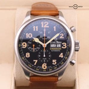 Ernst Benz Chronoscope Stainless Steel Leather Automatic Black Men’s Watch 10100