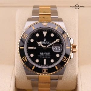 Rolex Submariner 126613LN Silver and Gold Oyster Bracelet with Black Bezel