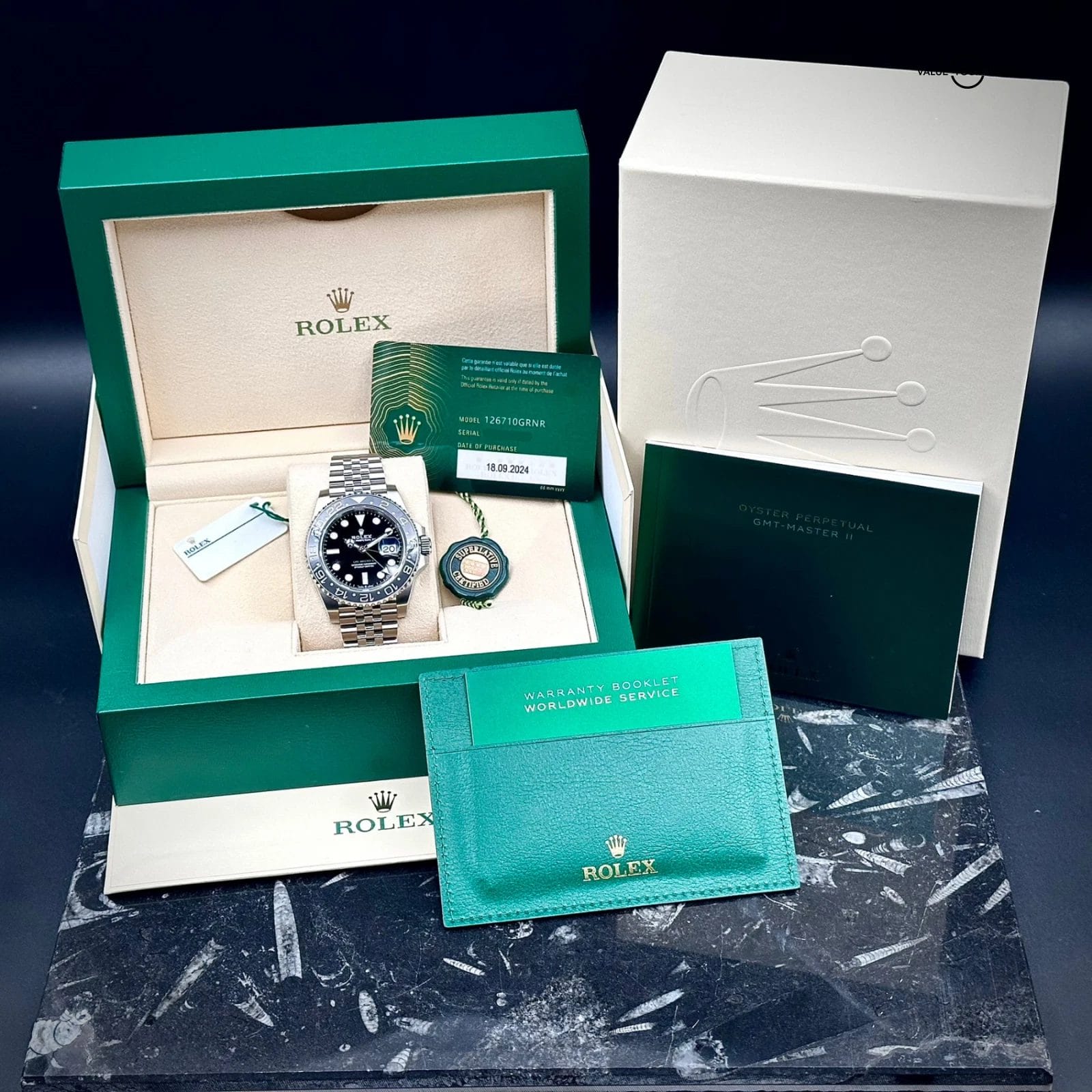 Rolex GMT-Master II Bruce Wayne Jubilee 126710GRNR Sep2024 Unworn Complete Black - Image 2