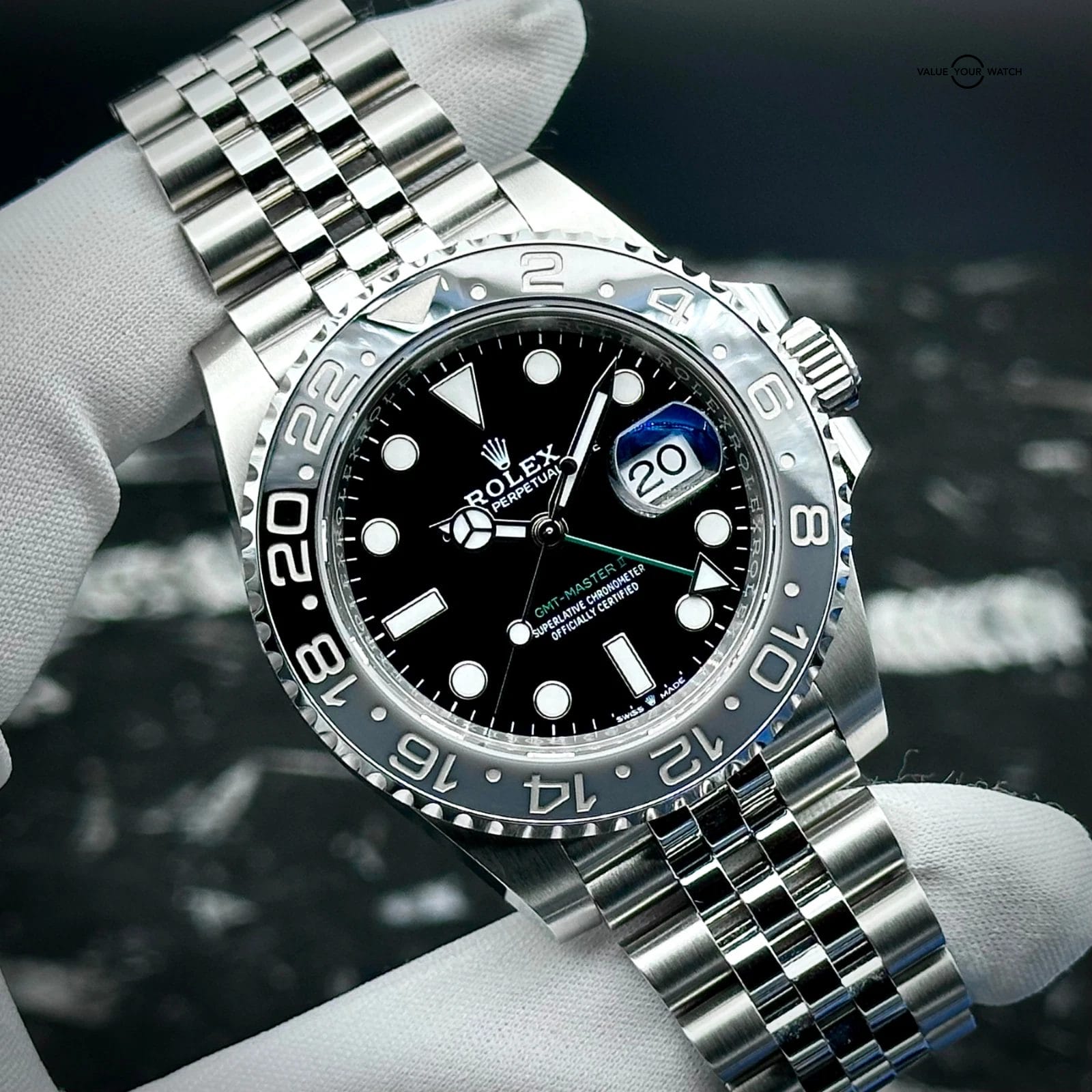 Rolex GMT-Master II Bruce Wayne Jubilee 126710GRNR Sep2024 Unworn Complete Black