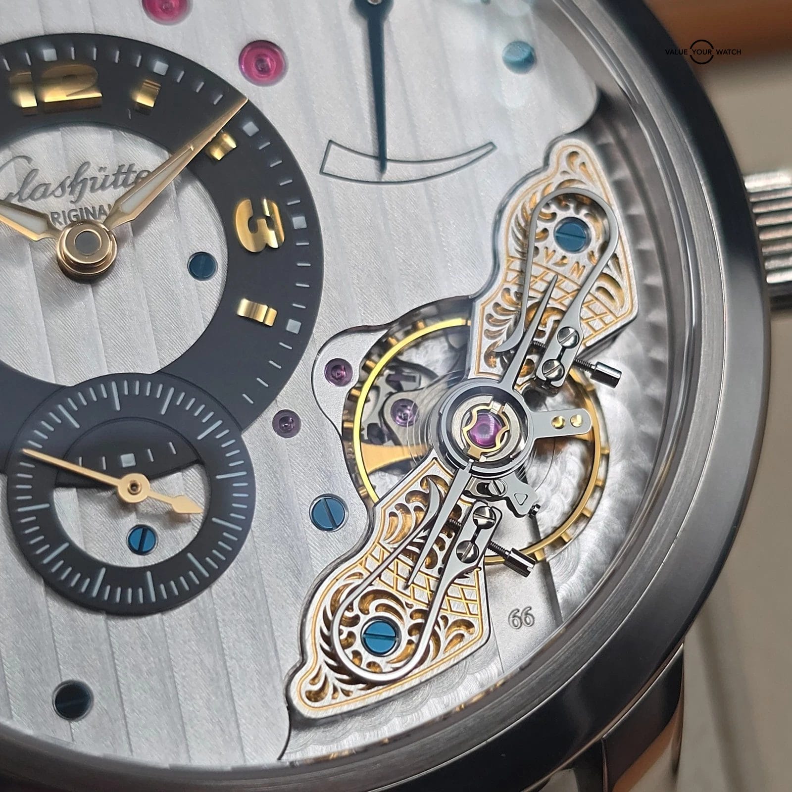 Glashutte Original PanoInverse XL 42mm in 18k White Gold, Full set 2008! - Image 9