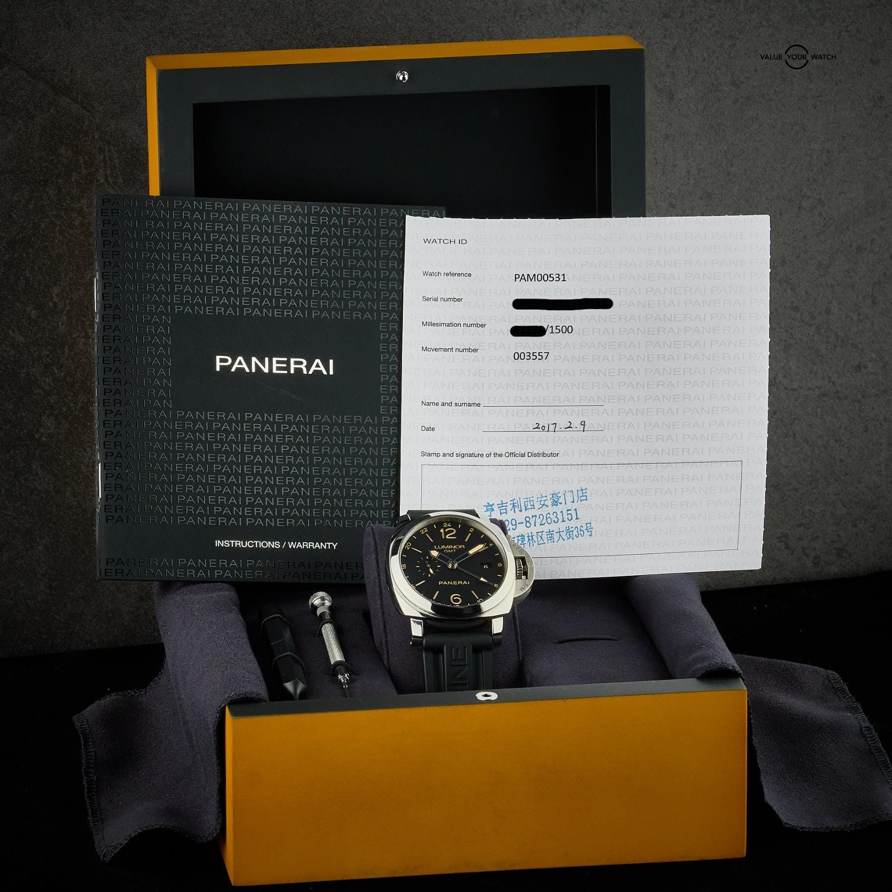 Panerai Luminor 1950 GMT 44mm Steel PAM00531 with Box & Papers - Image 17