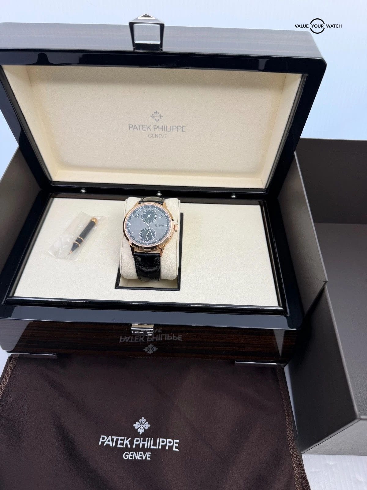 MINT Patek Philippe Annual Calendar Regulator 5235/50R-001 Black Dial Rose Gold - Image 8