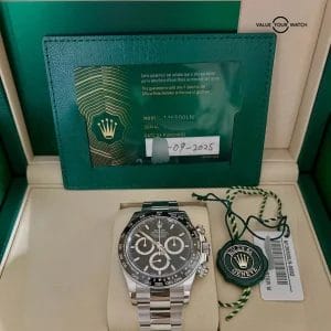 2025 UNWORN Box Papers Tags Rolex Daytona Stainless Steel BLACK Dial 126500LN