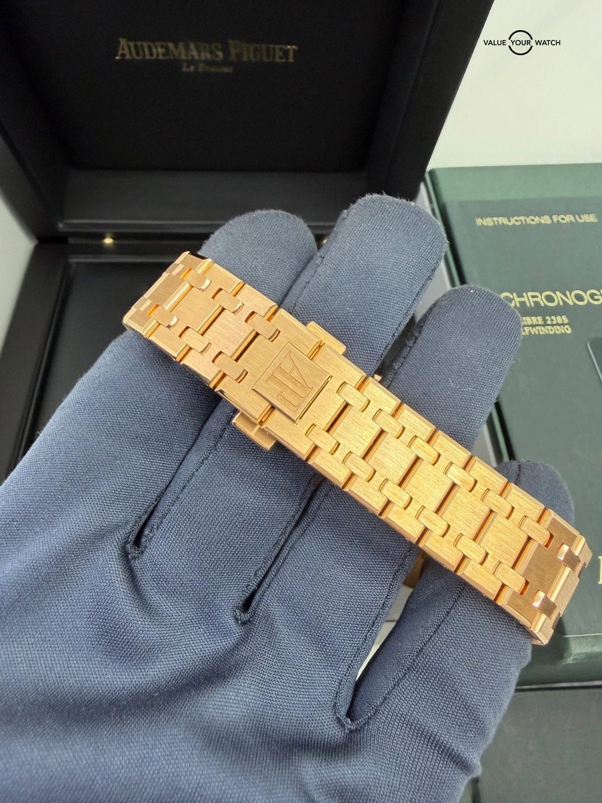 2022 Unworn Blue Dial Rose Gold Royal Oak Selfwinding Chronograph 38mm Box Paper - Image 2