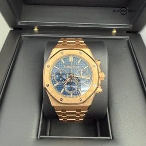2022 Unworn Blue Dial Rose Gold Royal Oak Selfwinding Chronograph 38mm Box Paper