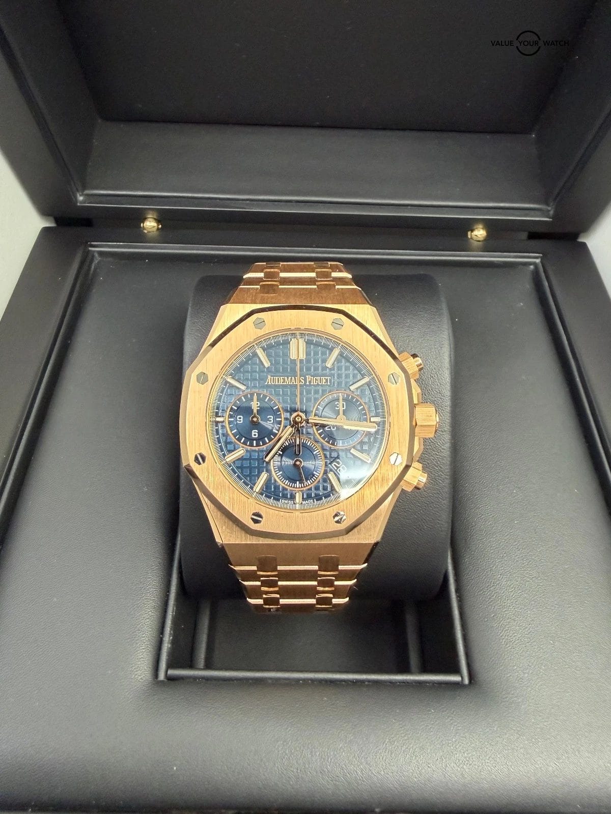 2022 Unworn Blue Dial Rose Gold Royal Oak Selfwinding Chronograph 38mm Box Paper