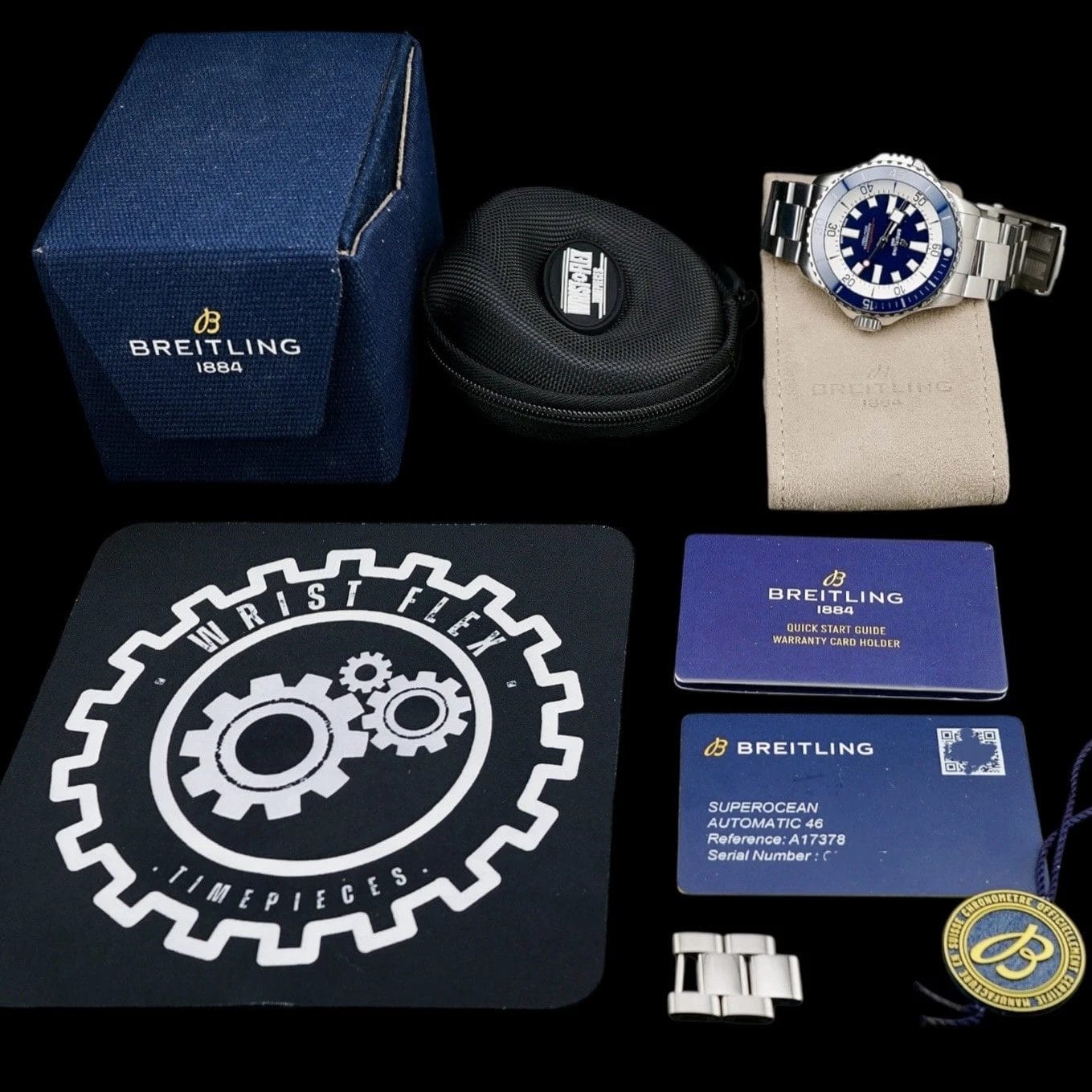 Breitling SuperOcean A17378 Blue Dial 46mm, Steel Bracelet, Warranty - Full Set - Image 7