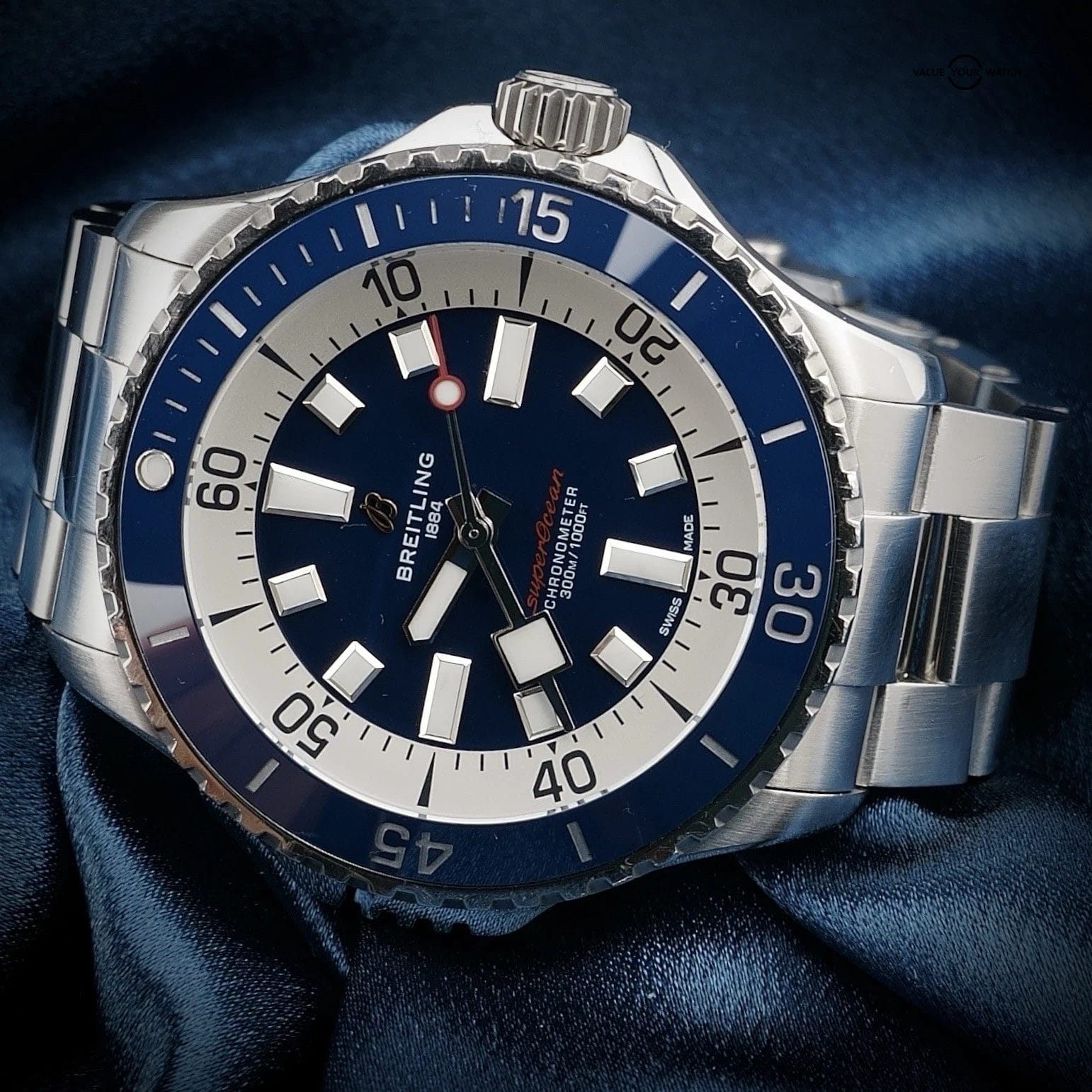 Breitling SuperOcean A17378 Blue Dial 46mm, Steel Bracelet, Warranty - Full Set - Image 9