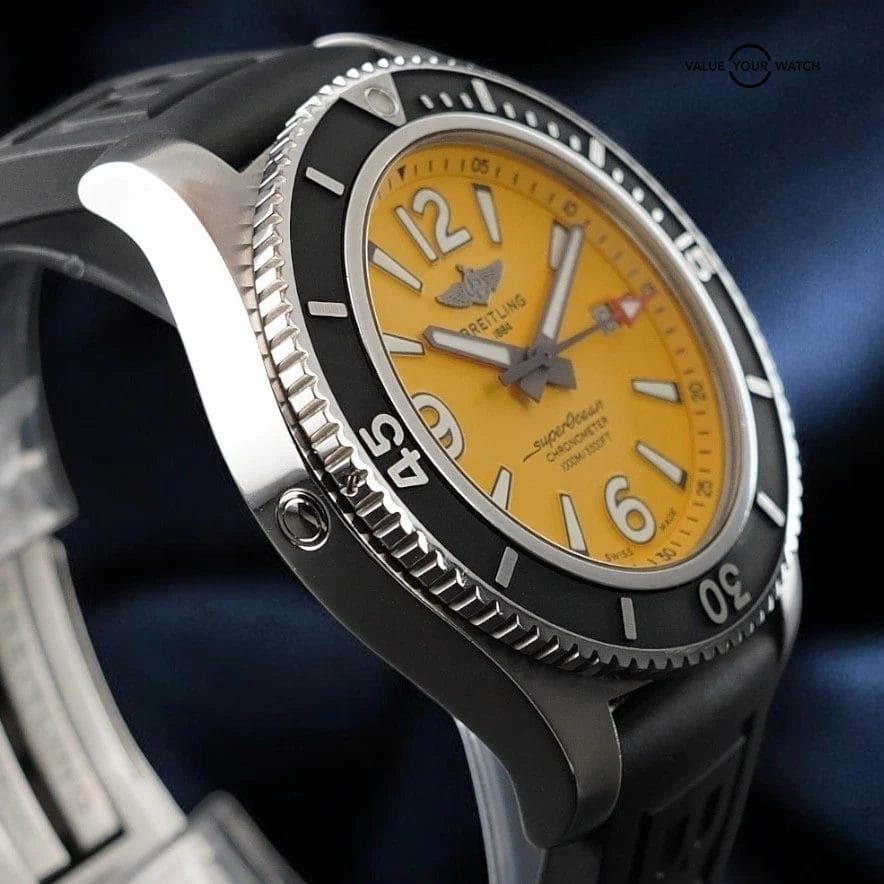 2021 Breitling Superocean A13767 - 44mm, Yellow Dial, Full Set, Extra Strap MINT - Image 6