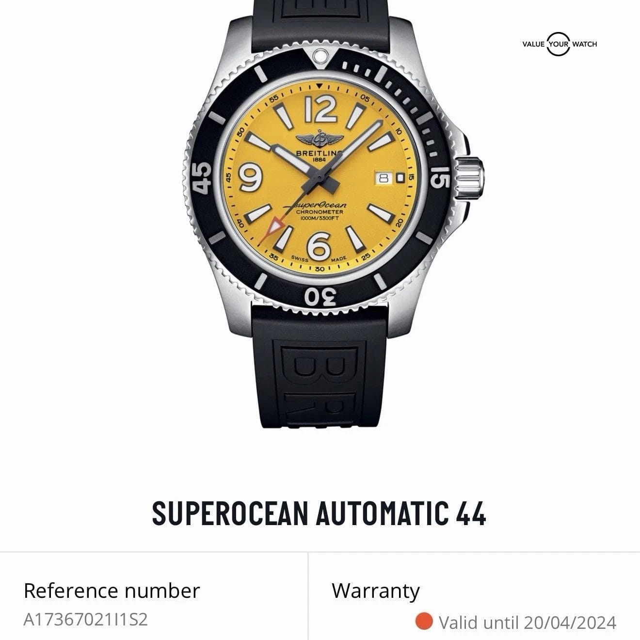 2021 Breitling Superocean A13767 - 44mm, Yellow Dial, Full Set, Extra Strap MINT - Image 13