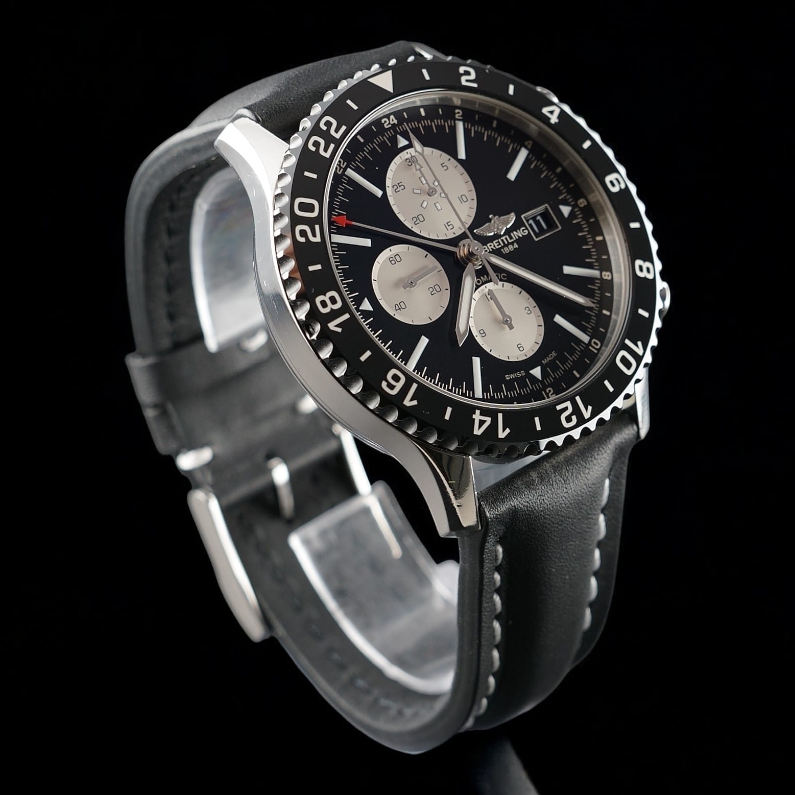 Breitling Chronoliner Y24310 GMT Chronograph Reverse Panda Pilot Watch 46mm - Extra Strap - Image 2