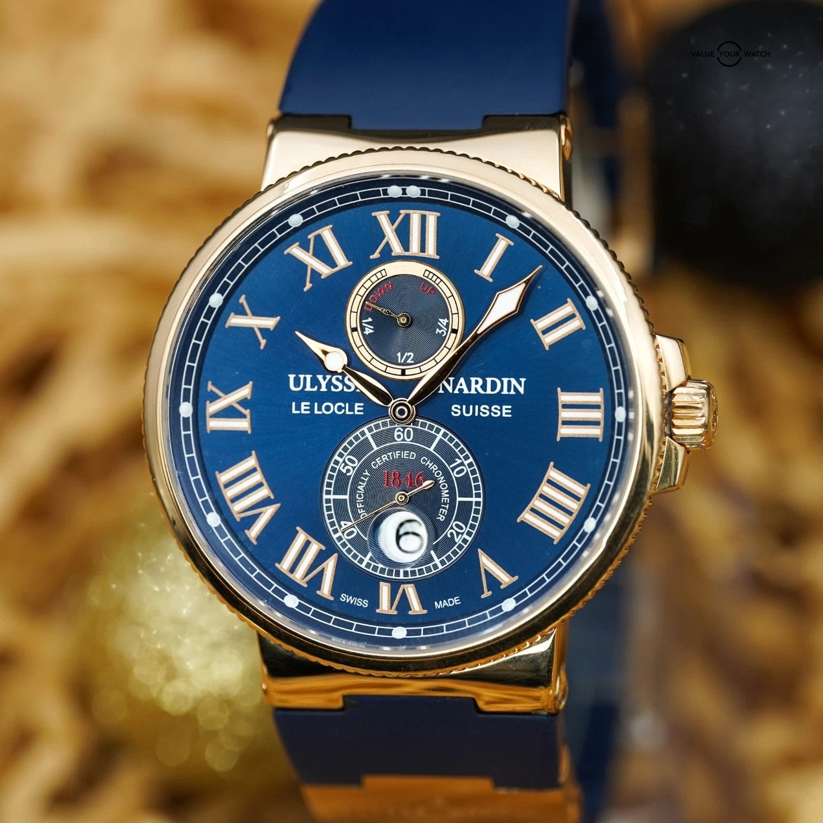 Ulysse Nardin Maxi Marine Chronometer Rose Gold 43mm 266-67-3/43 + Appraisal - Image 13