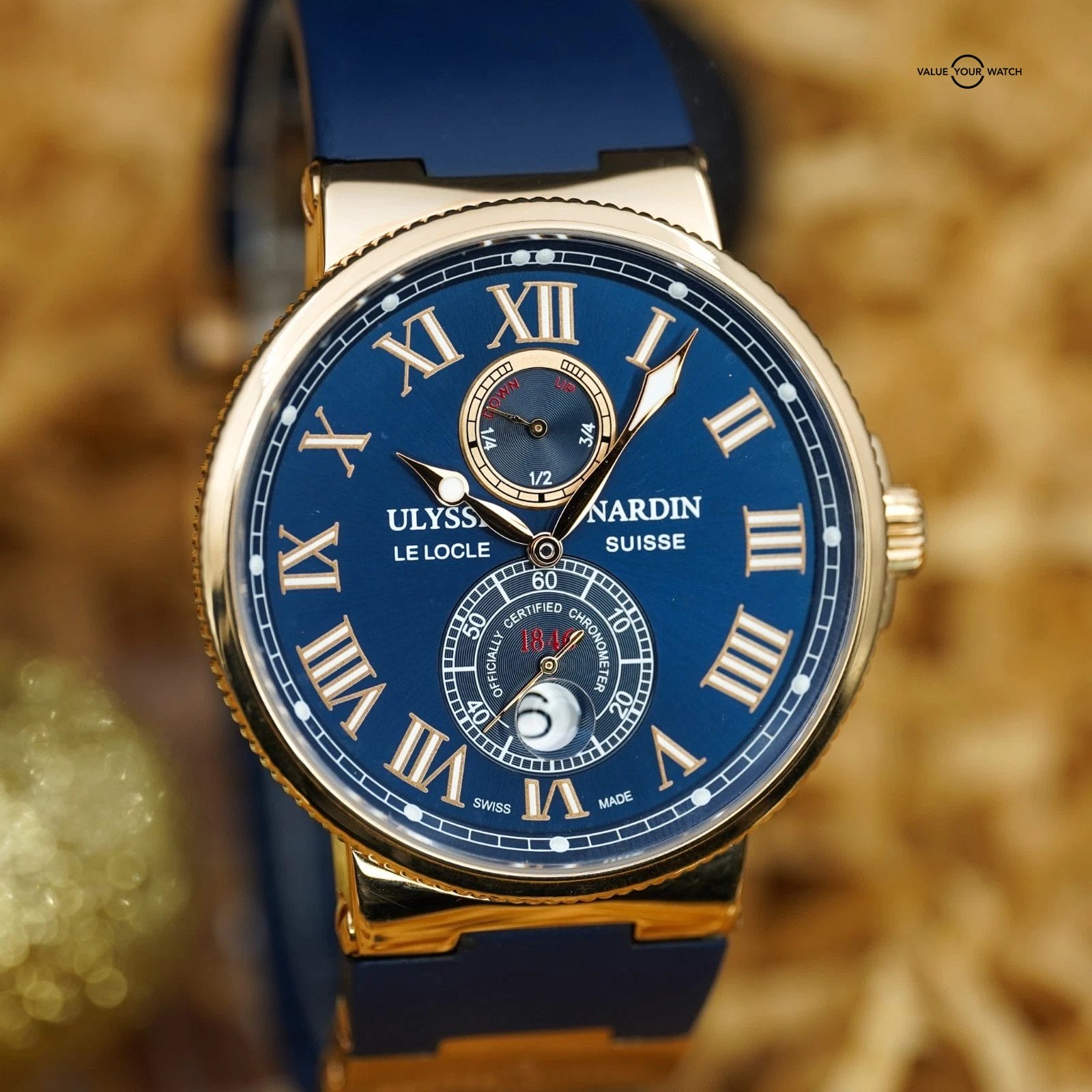 Ulysse Nardin Maxi Marine Chronometer Rose Gold 43mm 266-67-3/43 + Appraisal - Image 14