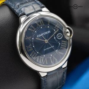Cartier Ballon Bleu 42mm with Alligator Strap Mens Watch WSBB0025 Full Set !