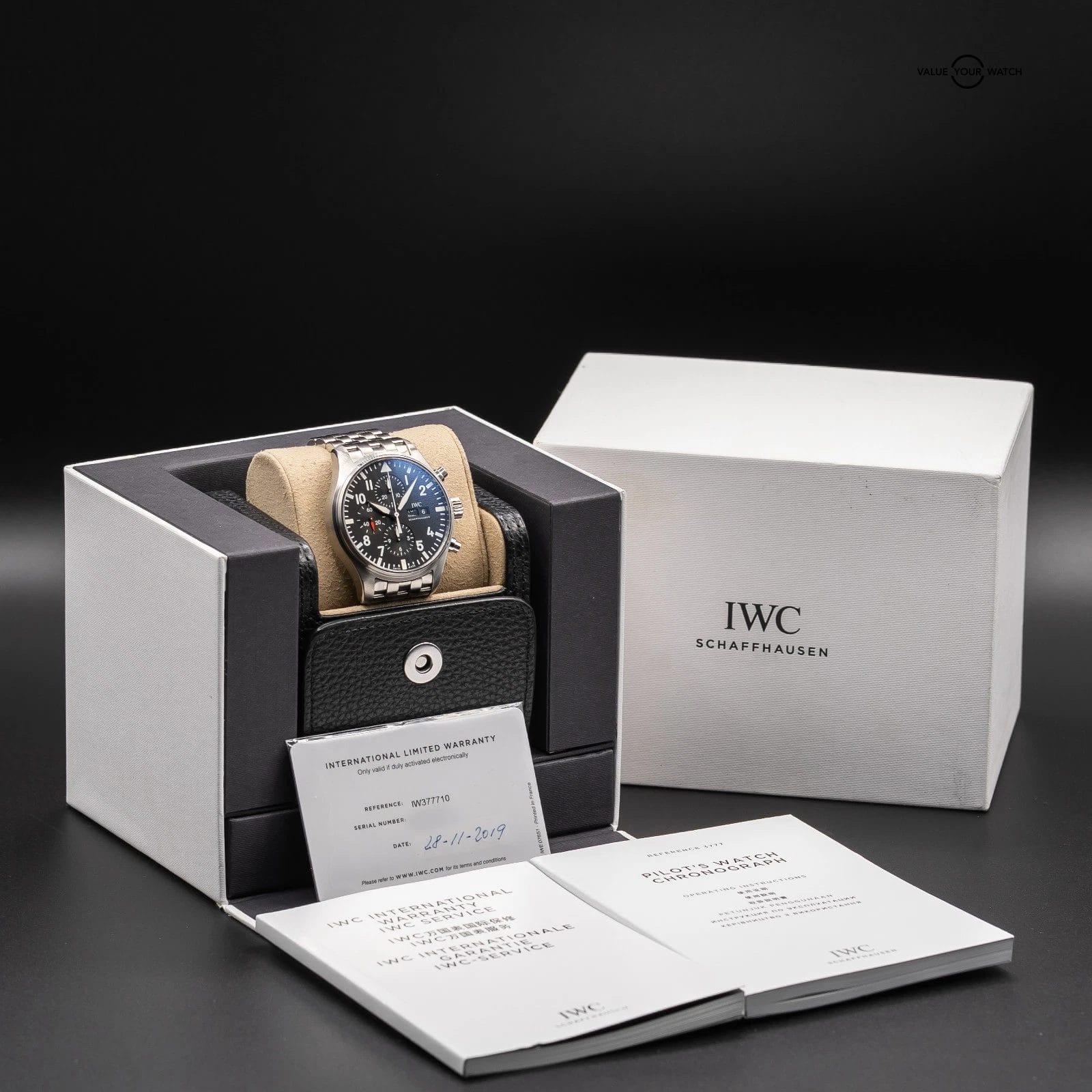 IWC Pilot's Chronograph Black Dial Men's Watch - IW377710 Box & Papers - Image 2