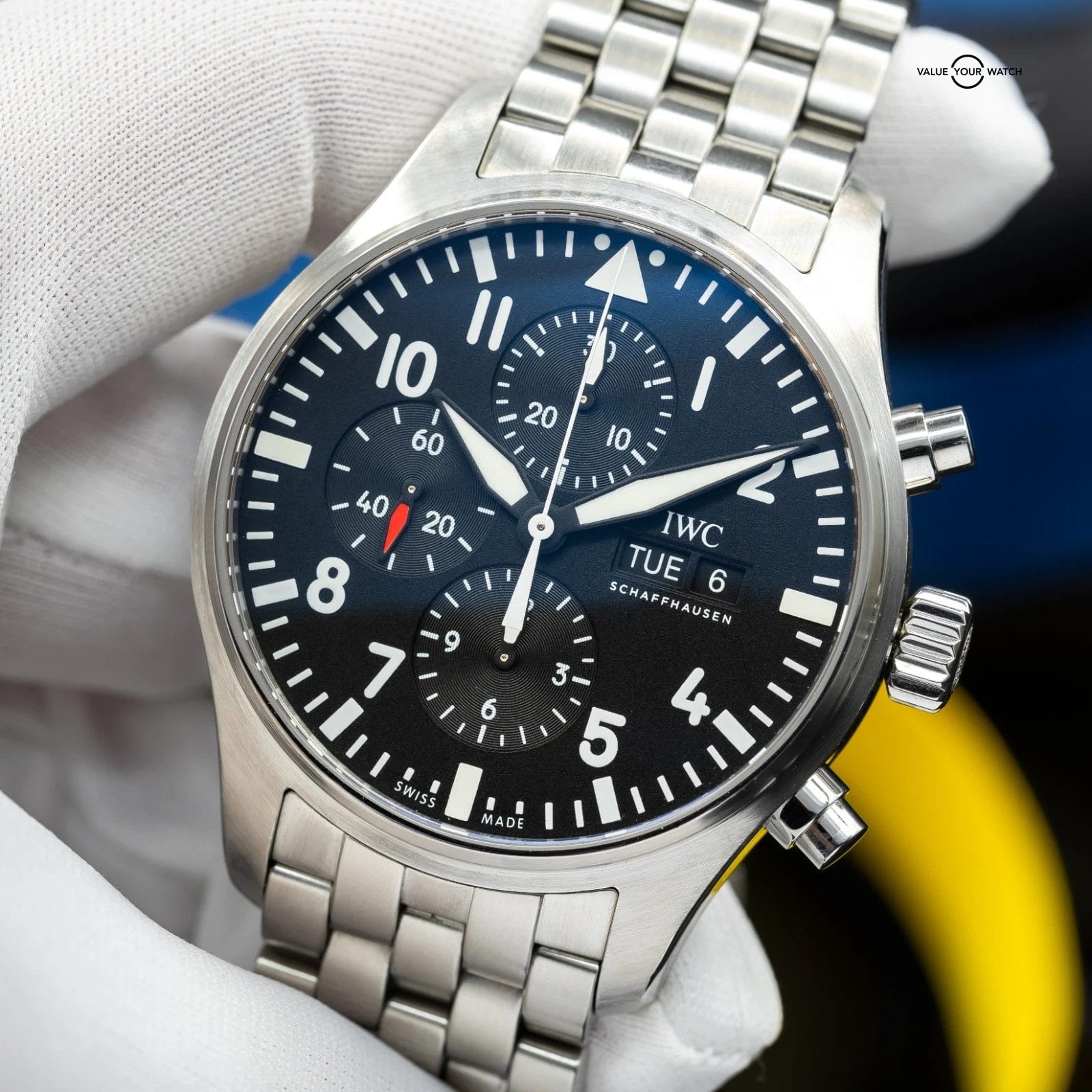 IWC Pilot's Chronograph Black Dial Men's Watch - IW377710 Box & Papers - Image 8