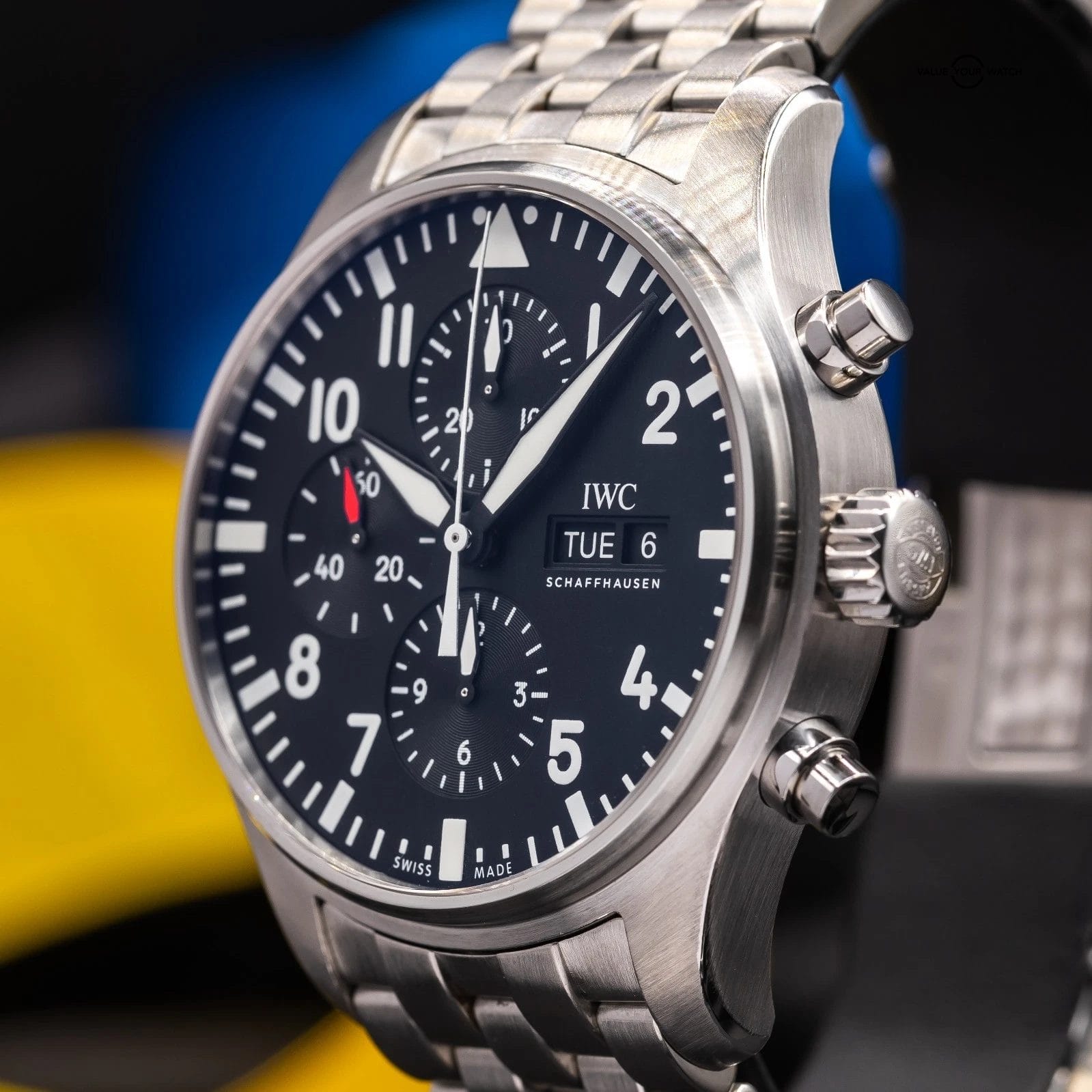 IWC Pilot's Chronograph Black Dial Men's Watch - IW377710 Box & Papers - Image 12
