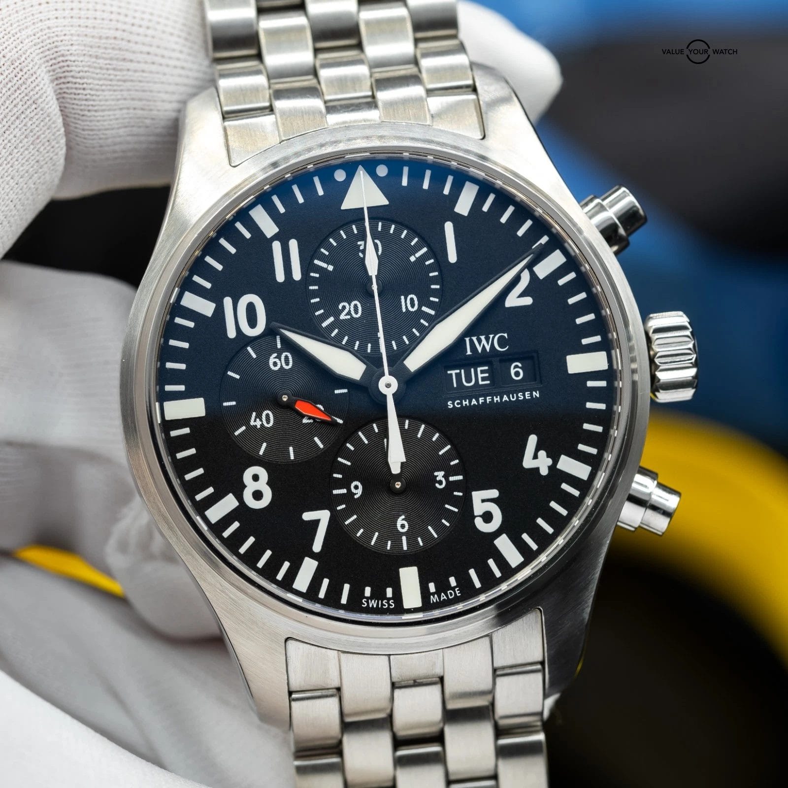 IWC Pilot's Chronograph Black Dial Men's Watch - IW377710 Box & Papers - Image 15