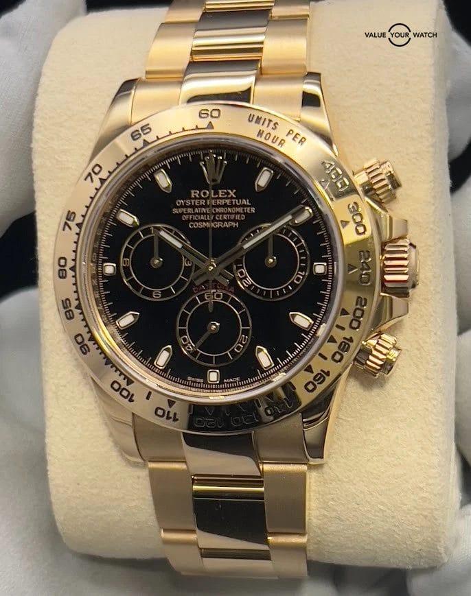 Rolex Daytona 116508 Black Dial 18k Gold Watch. Full Set Factory Warranty 2021 - Image 7