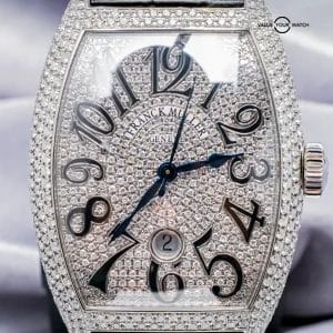 Franck Muller Cintree Curvex Custom Diamonds Black Alligator Strap 8880 B SC DT