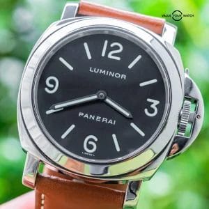 Panerai Luminor Base 44 mm SERVICED Black Dial Box Brown Leather PAM00002 PAM2