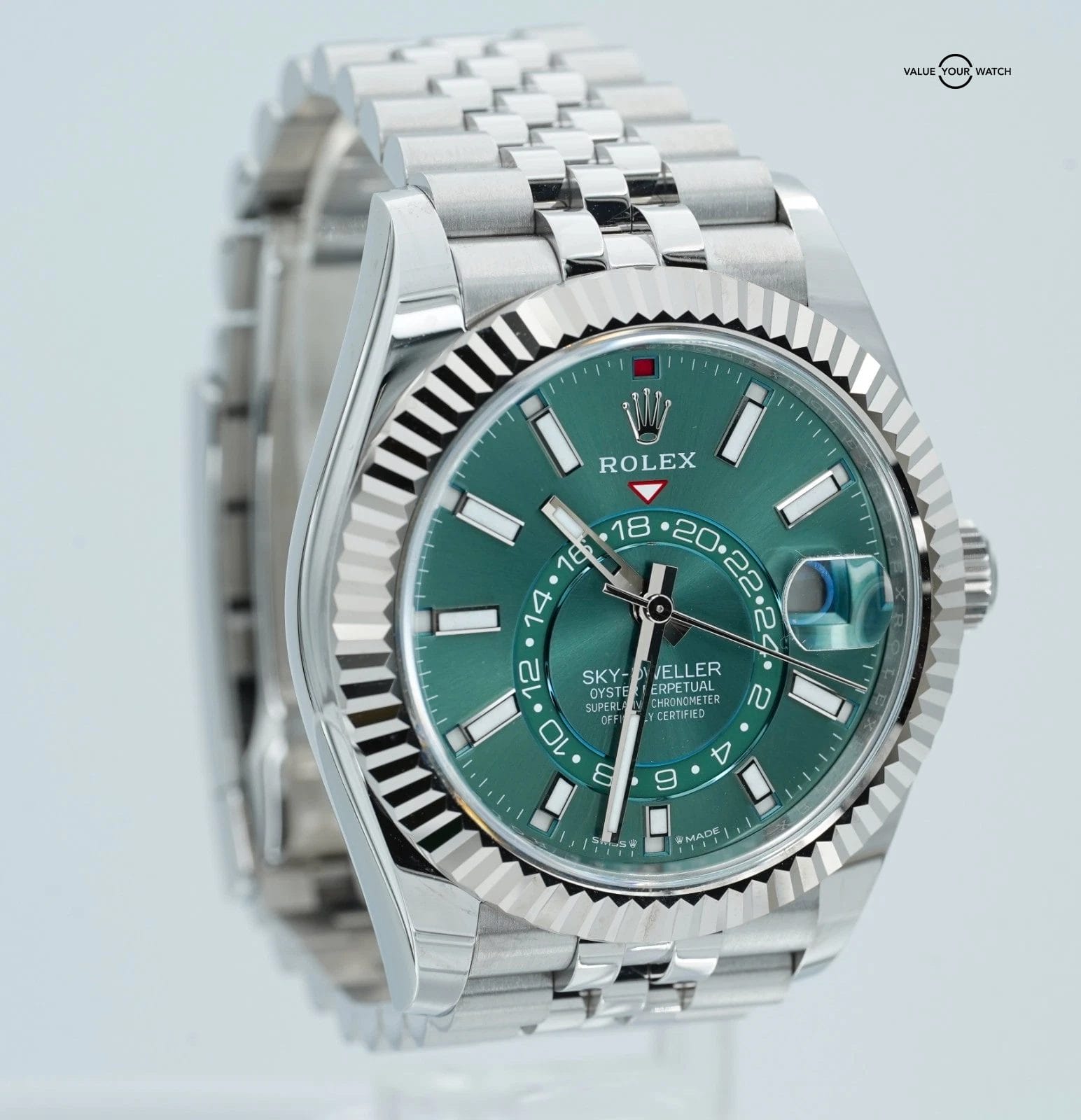 2025 Rolex Sky-Dweller 42mm 336934 Stainless Steel Jubilee Green Dial - Image 4