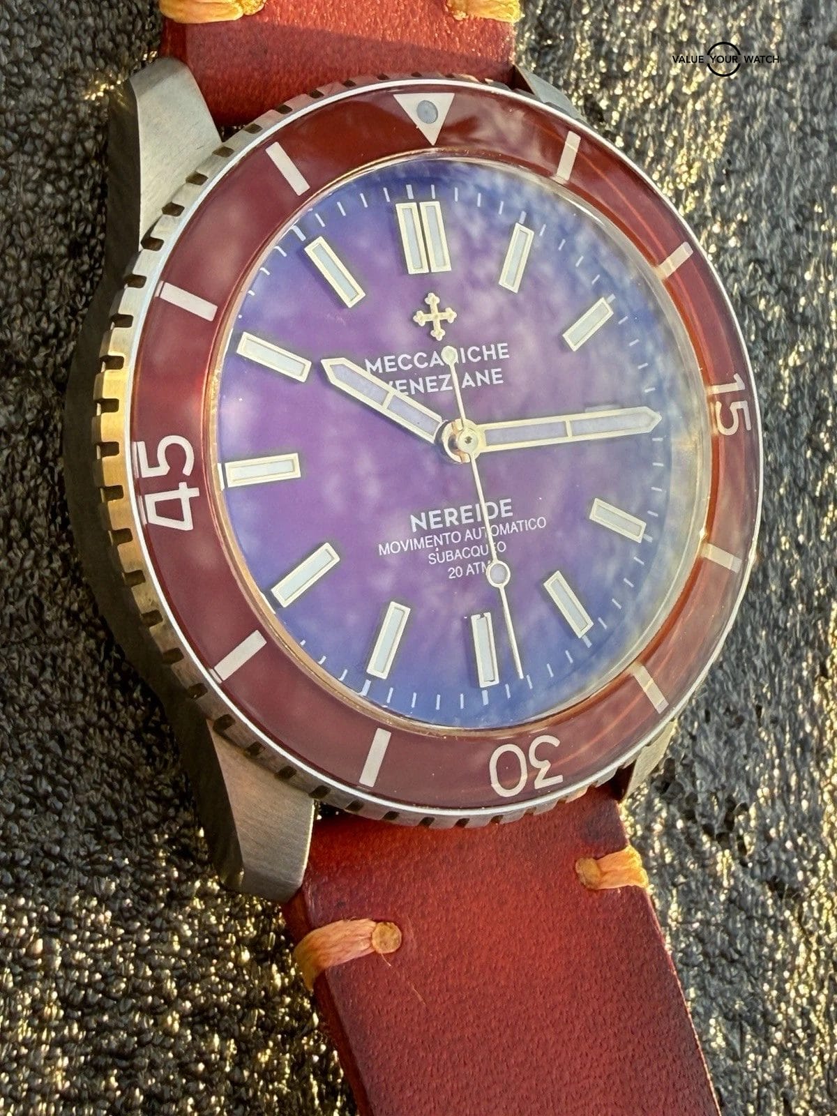 Rare Red Meccaniche Veneziane Nereide Diver Watch 3321503 Leather Full Set - Image 13