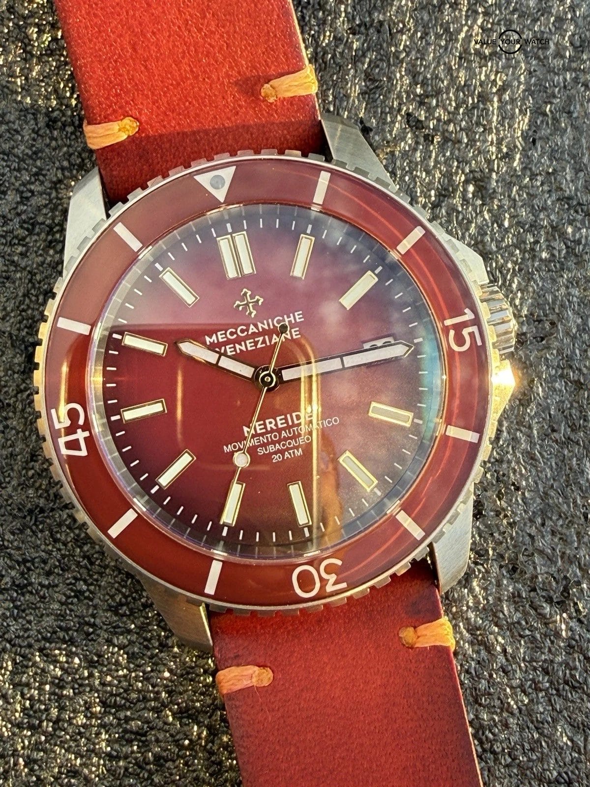 Rare Red Meccaniche Veneziane Nereide Diver Watch 3321503 Leather Full Set - Image 15