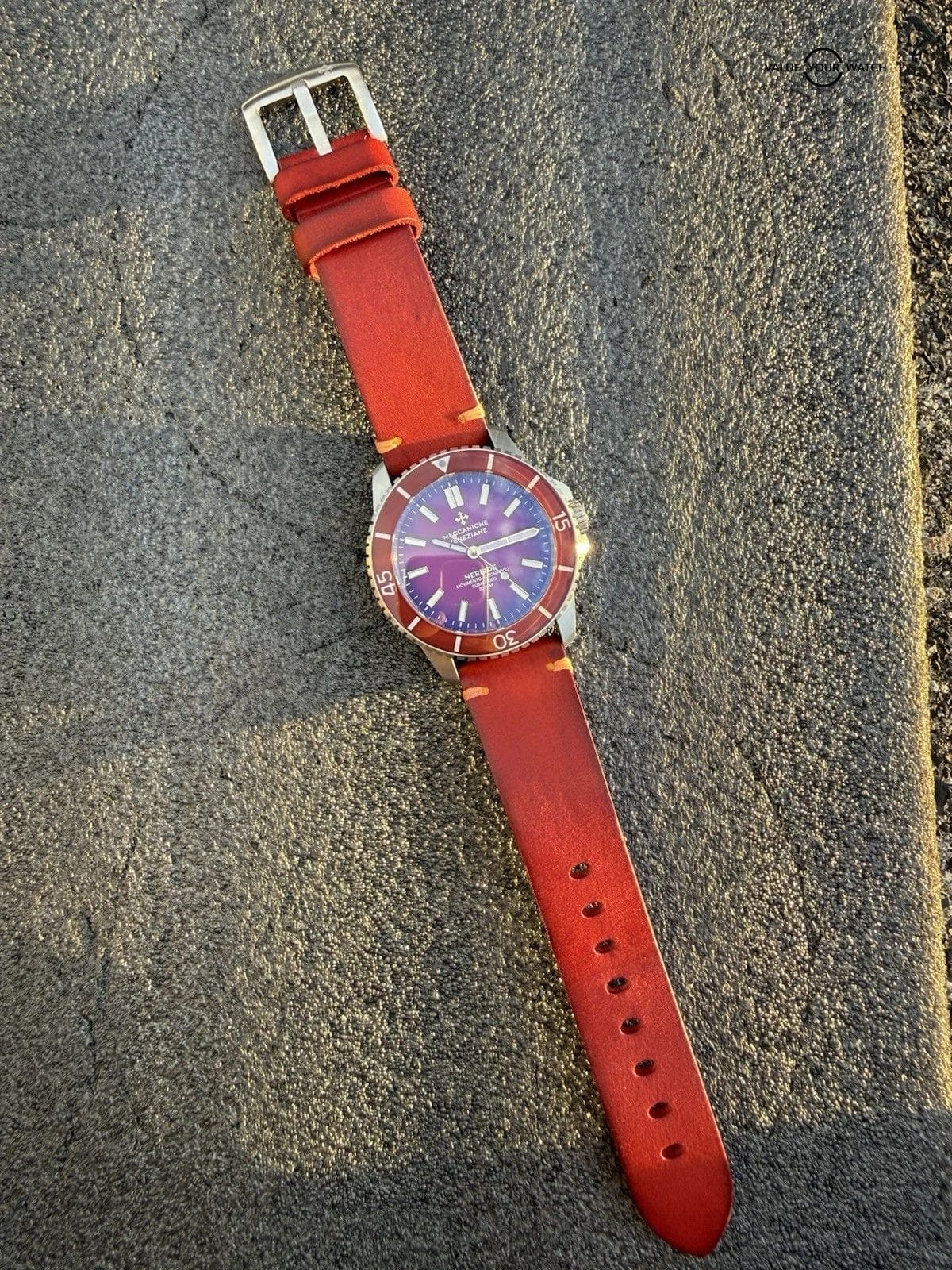 Rare Red Meccaniche Veneziane Nereide Diver Watch 3321503 Leather Full Set - Image 16