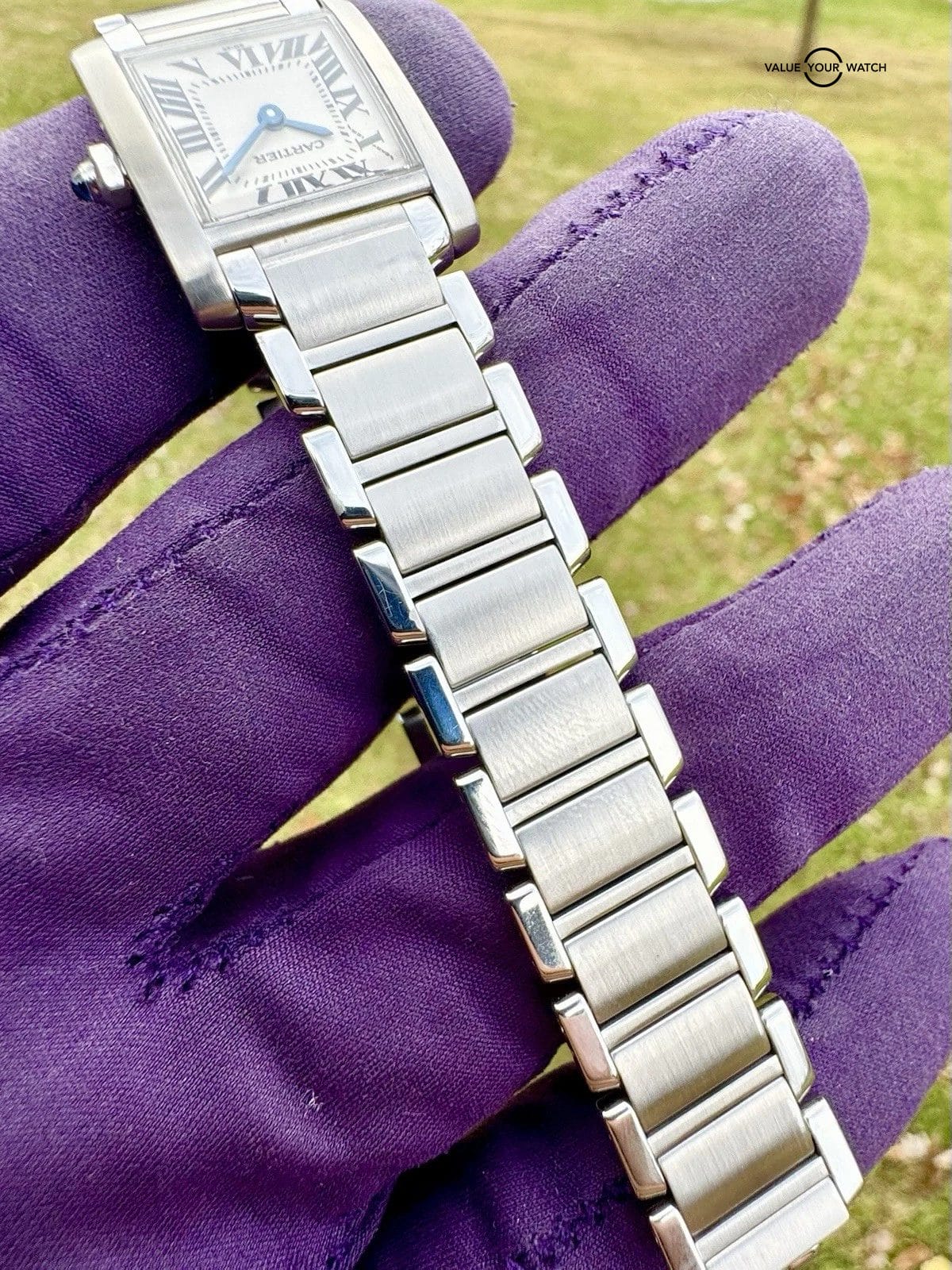 Cartier Ladies Tank Française 20MM Silver Dial Steel Bracelet (2300) - Image 8