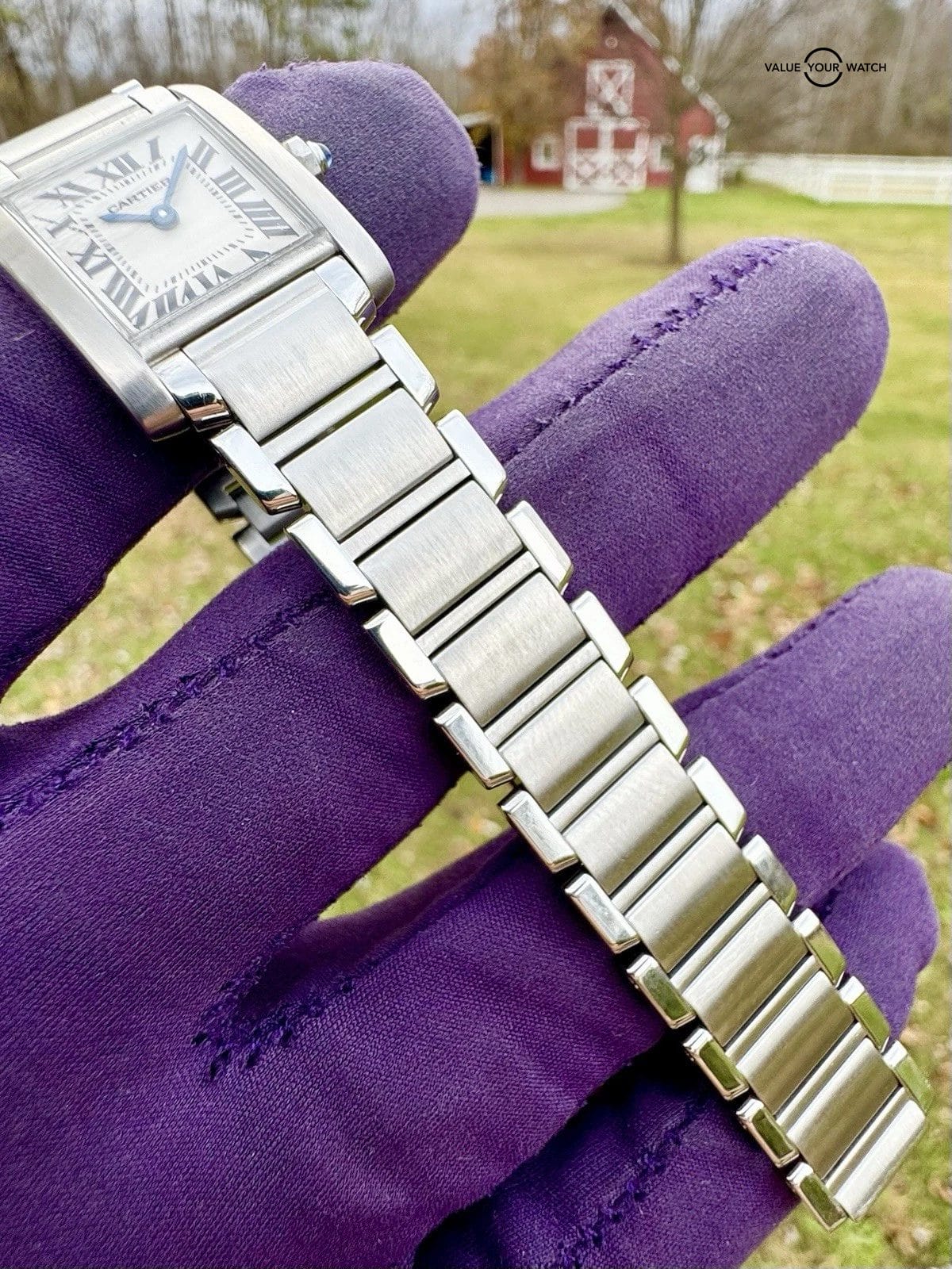 Cartier Ladies Tank Française 20MM Silver Dial Steel Bracelet (2300) - Image 10