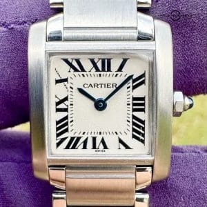Cartier Ladies Tank Française 20MM Silver Dial Steel Bracelet (2300)