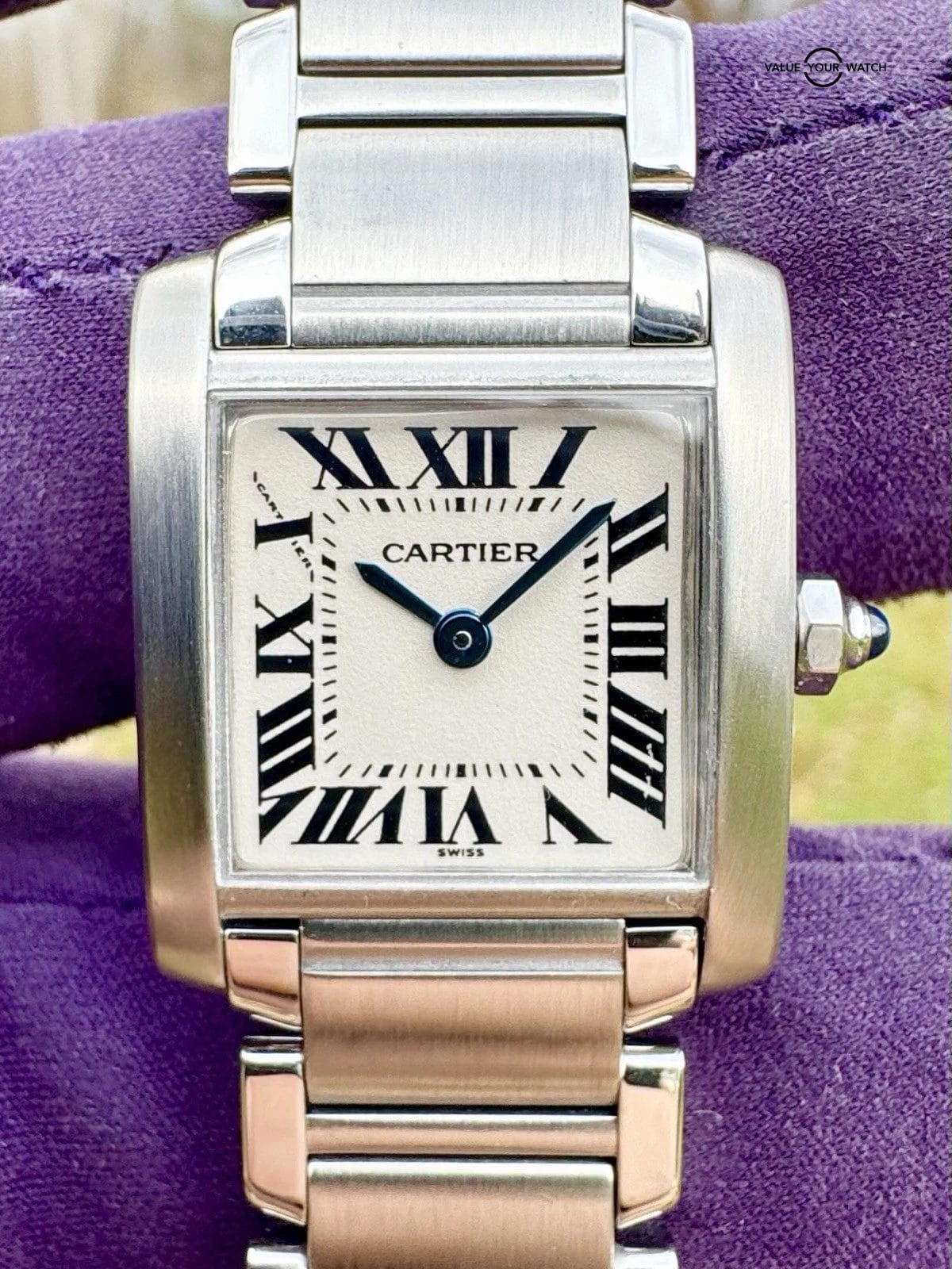 Cartier Ladies Tank Française 20MM Silver Dial Steel Bracelet (2300)