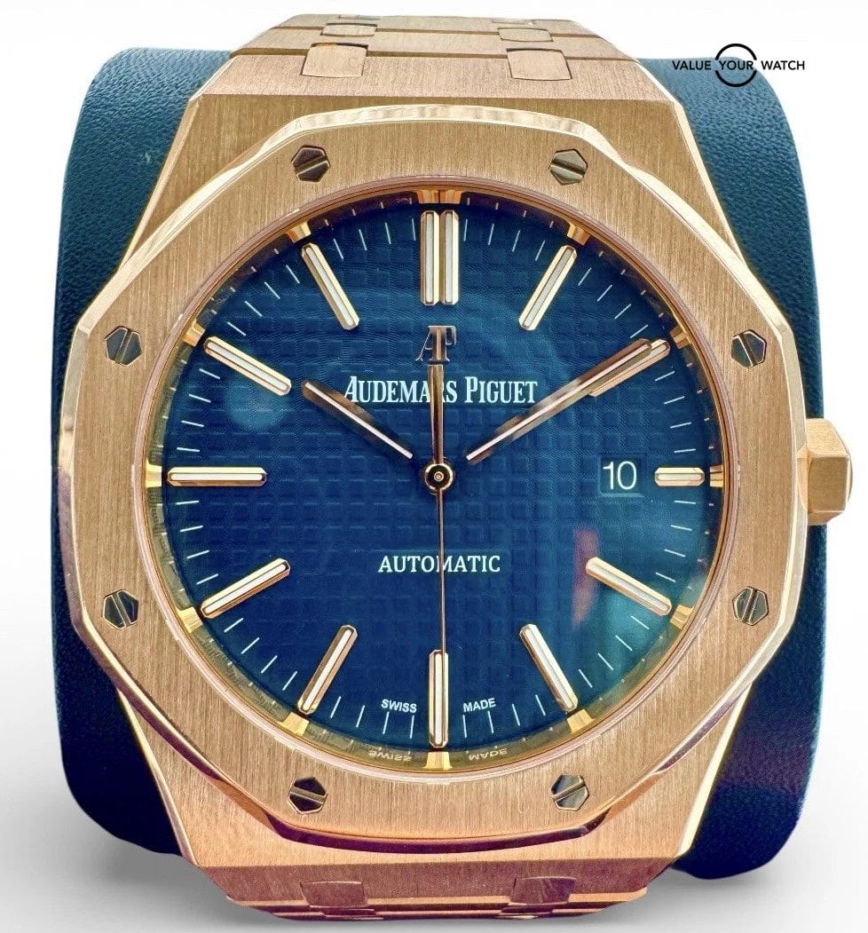 Audemars Piguet Royal Oak Blue Dial Rose Gold - 15400OR.OO.1220OR.03