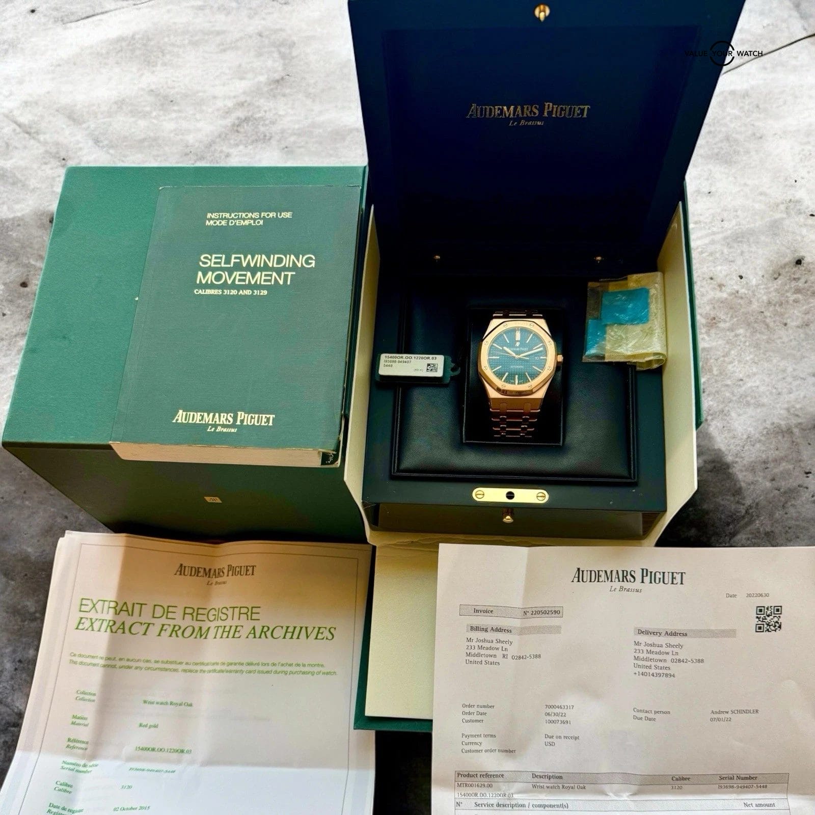 Audemars Piguet Royal Oak Blue Dial Rose Gold - 15400OR.OO.1220OR.03 - Image 12