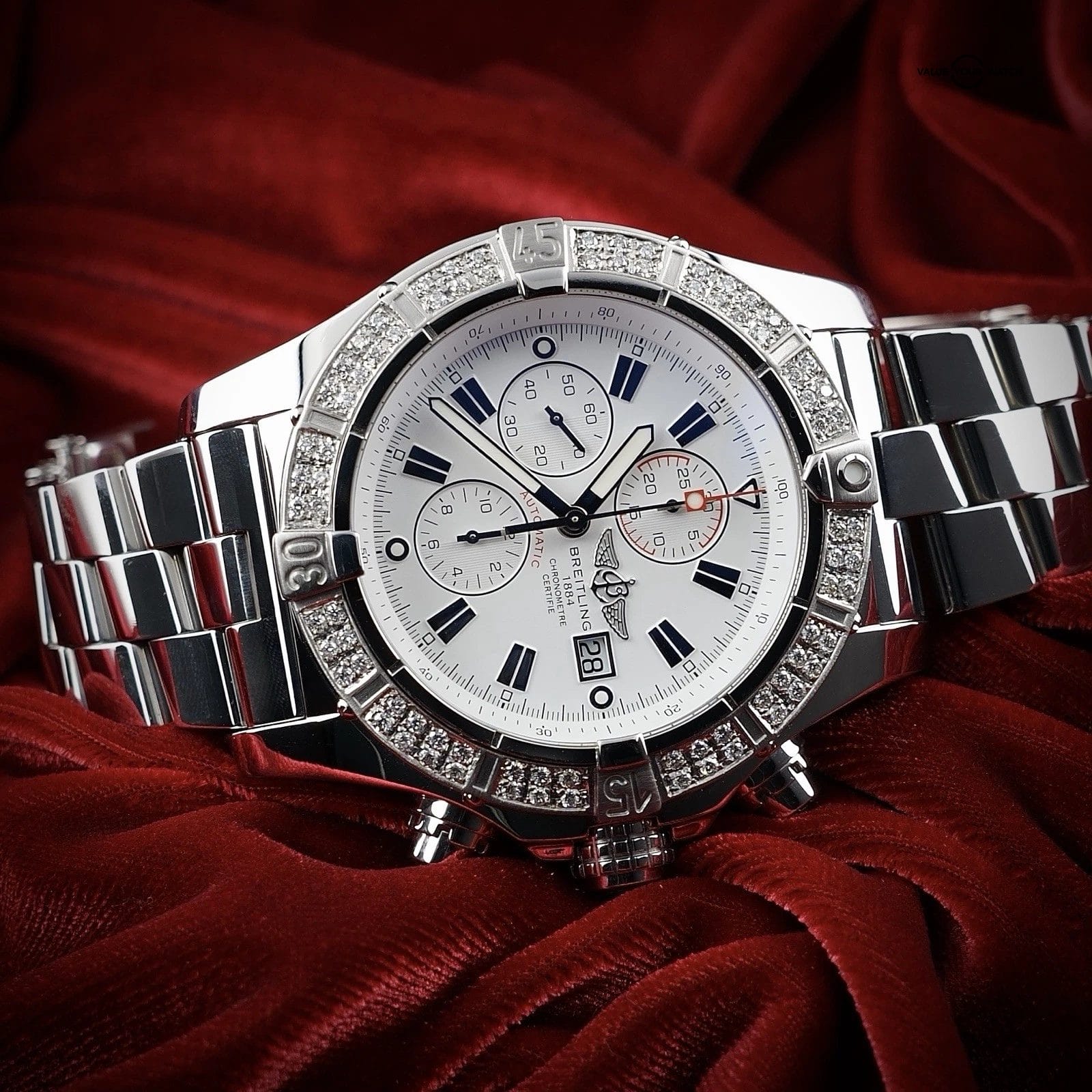 Breitling Super Avenger A13370 | Box & Papers | Diamond Bezel + OEM Bezel - Image 2