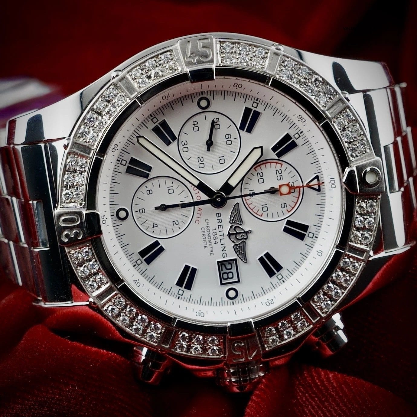 Breitling Super Avenger A13370 | Box & Papers | Diamond Bezel + OEM Bezel - Image 5