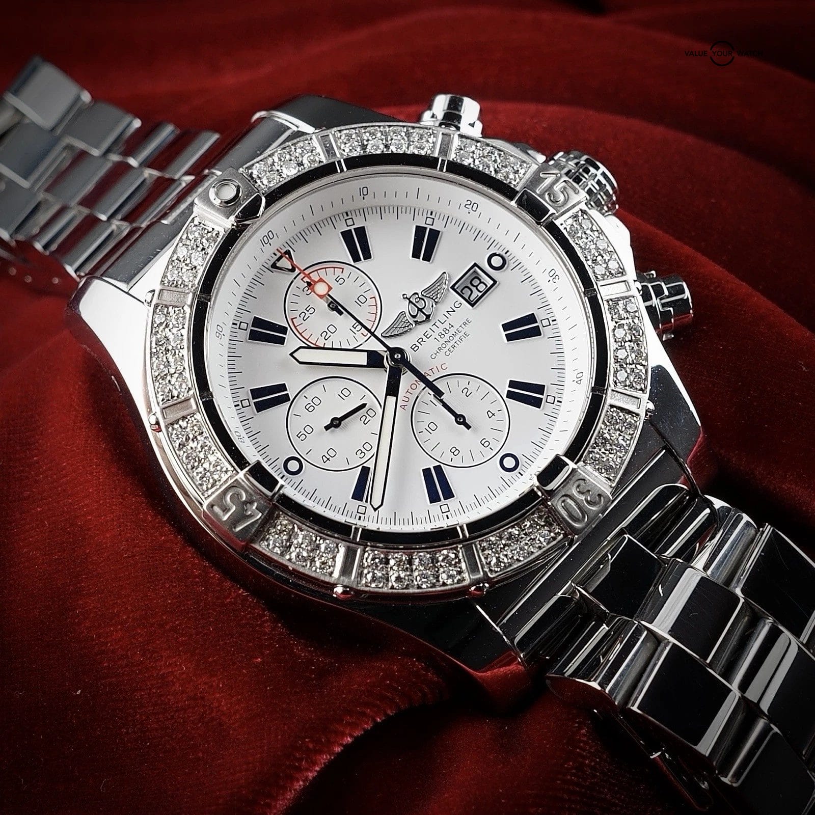 Breitling Super Avenger A13370 | Box & Papers | Diamond Bezel + OEM Bezel - Image 7