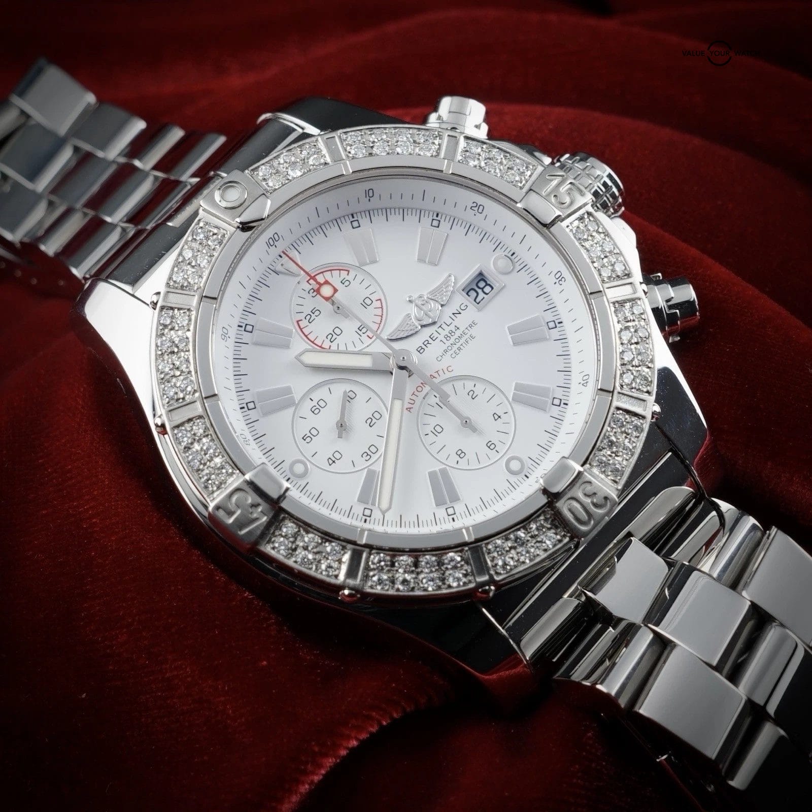 Breitling Super Avenger A13370 | Box & Papers | Diamond Bezel + OEM Bezel - Image 10